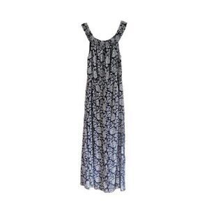 AFFECTION Tiered Boho Prairie Dress Blue  Sleeveless Maxi Size Medium